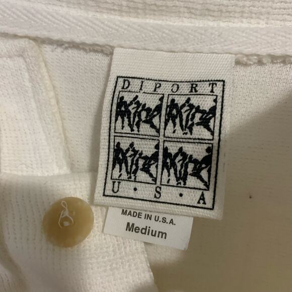 DIPORT USA Vintage La Jolla, Ca White 2-Button Up Cotton Sweatshirt Size Medium - Picture 4 of 5